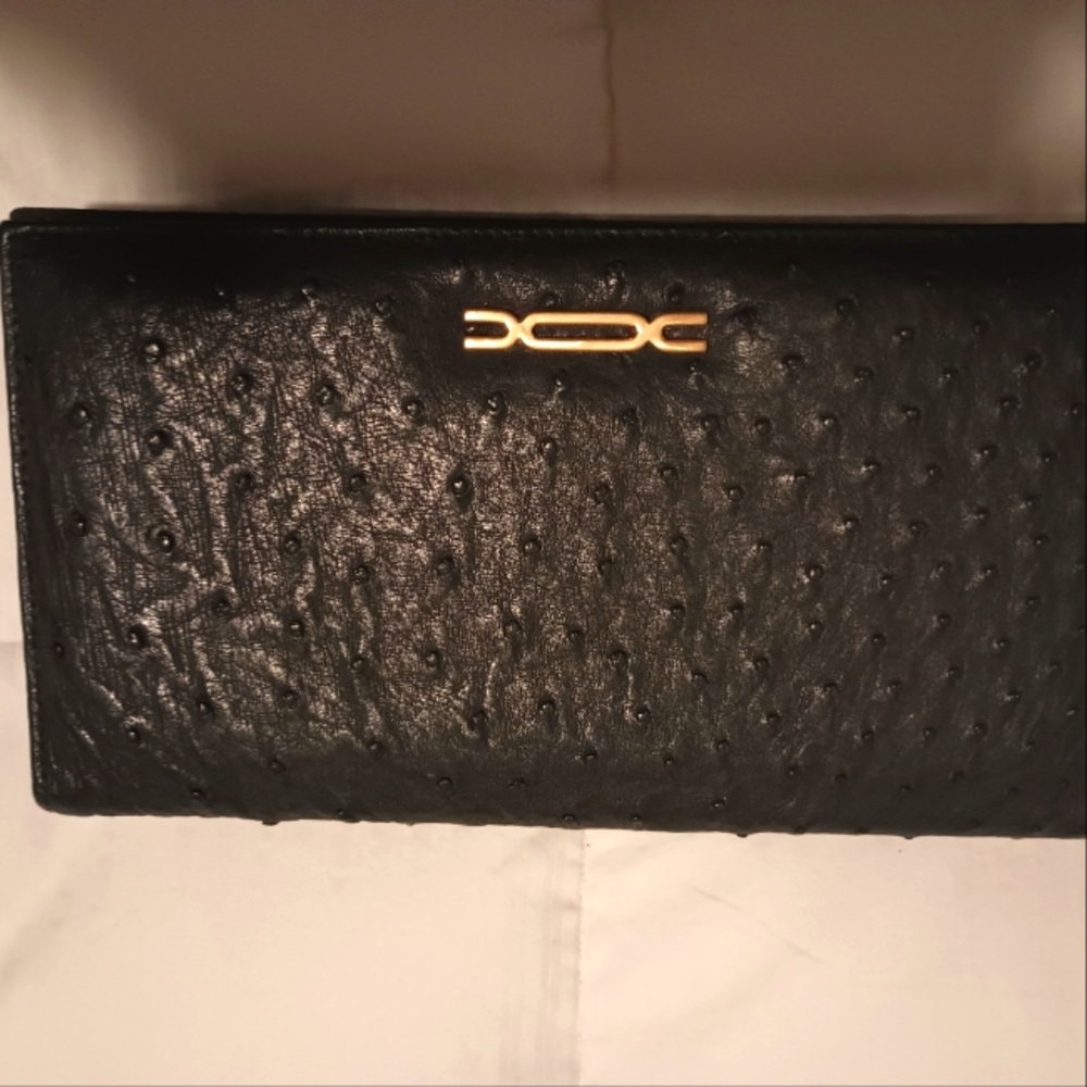 Vintage Ostrich leather clutch purse